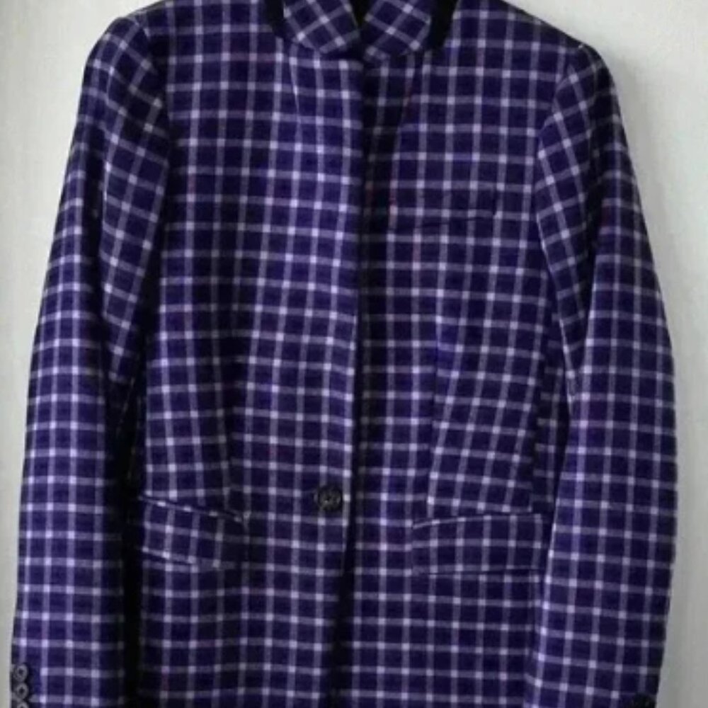 J. Crew Regent blazer in Pink/Blue plaid all season stretch